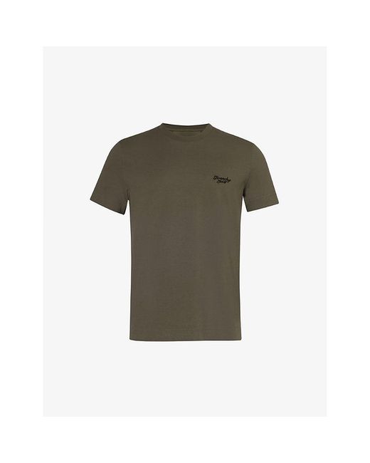 Givenchy Green Brand-embroidered Ribbed-trim Cotton-jersey T-shirt X for men