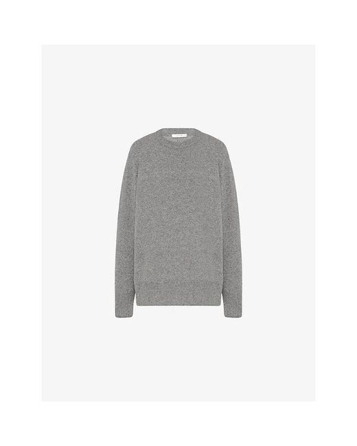 The Row Gray Sibem Relaxed Wool-Cashmere Knit Jumper
