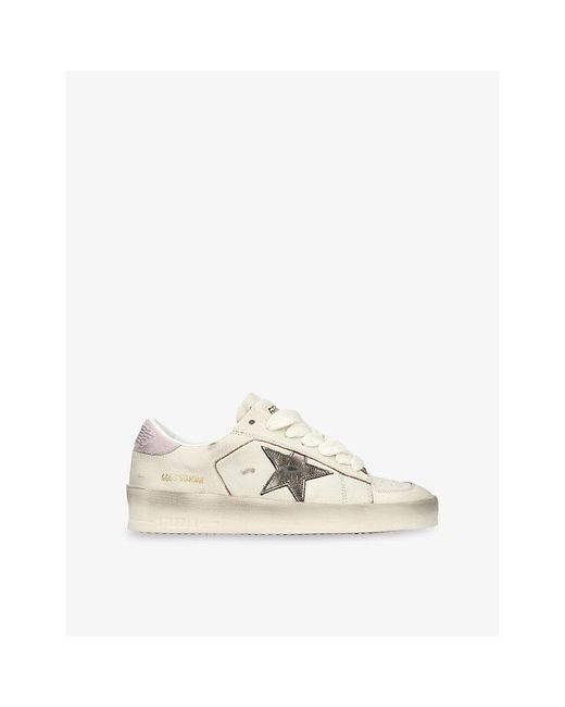 Golden Goose Deluxe Brand Natural Stardan Low-Top Leather Trainers