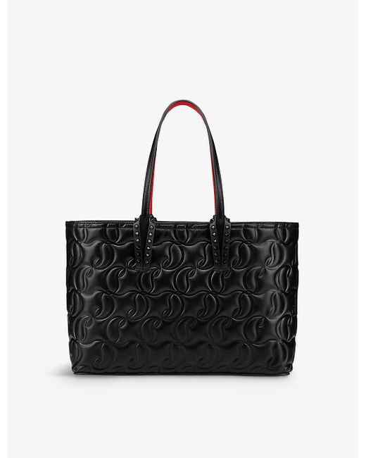 Christian Louboutin Black Cabata Logo-embossed Small Leather Tote Bag