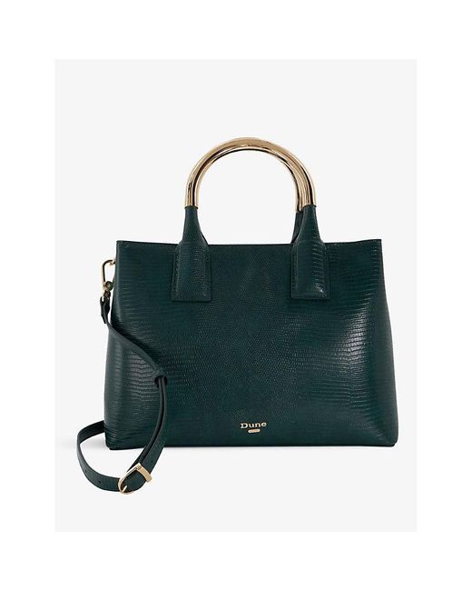Dune Green Derrie Faux-leather Top Handle Bag