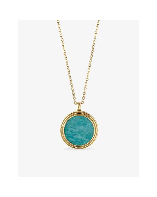 Astley Clarke Blue Stilla 18Ct And Amazonite Locket Necklace