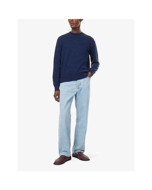 Bottega Veneta Blue Bleached Wide-Leg Denim Jeans for men