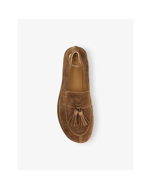 Dune Brown Grounding Suede Loafers