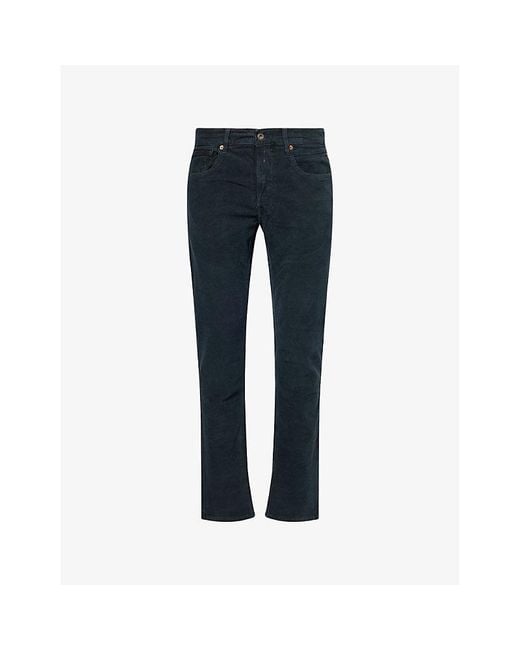 Replay Blue Grover Straight-Fit Corduroy Trousers for men