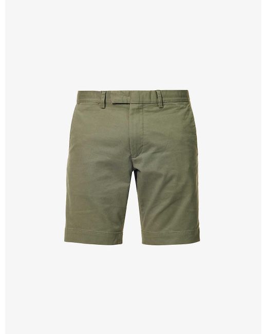 Polo Ralph Lauren Green Slim-fit Brushed-twill Stretch-cotton Shorts for men
