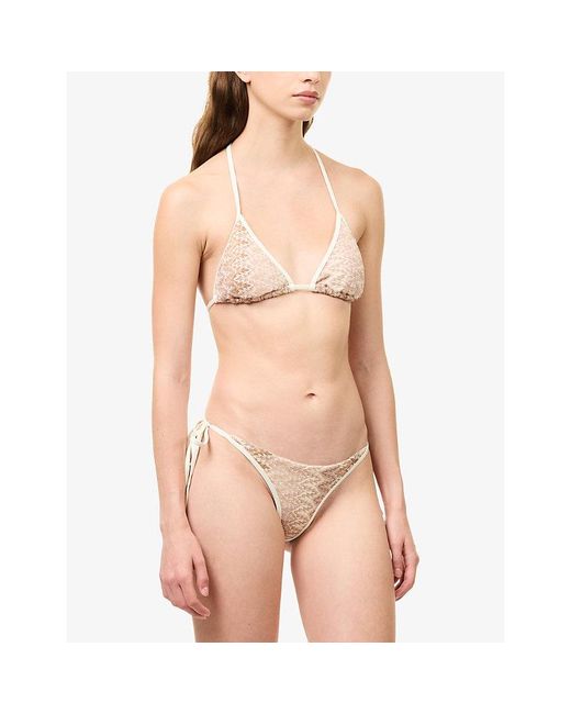 Cheap Monday White Palma Triangle Bikini Top