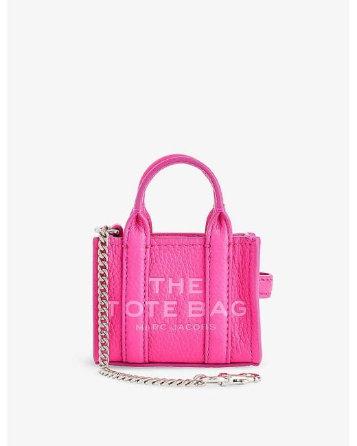Marc Jacobs Pink The Nano Leather Tote Charm Bag