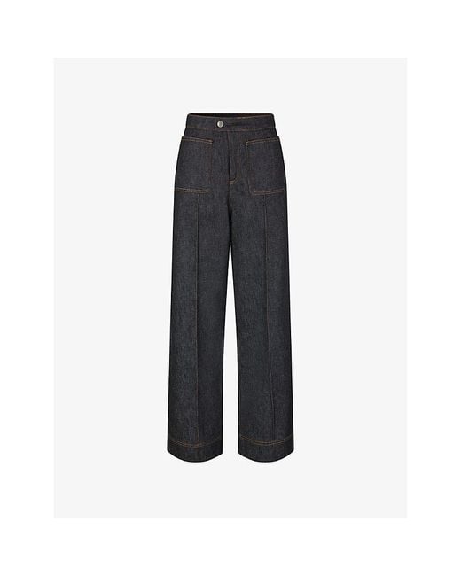 Soeur Blue Harry Straight-Leg High-Rise Stretch-Denim Jeans