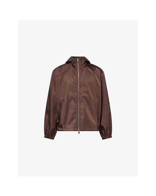 Cole Buxton Brown Hooded Windbreaker Woven Jacket for men
