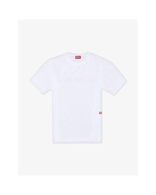 DIESEL White T-boxt-n11 Branded-print Cotton-jersey T-shirt for men