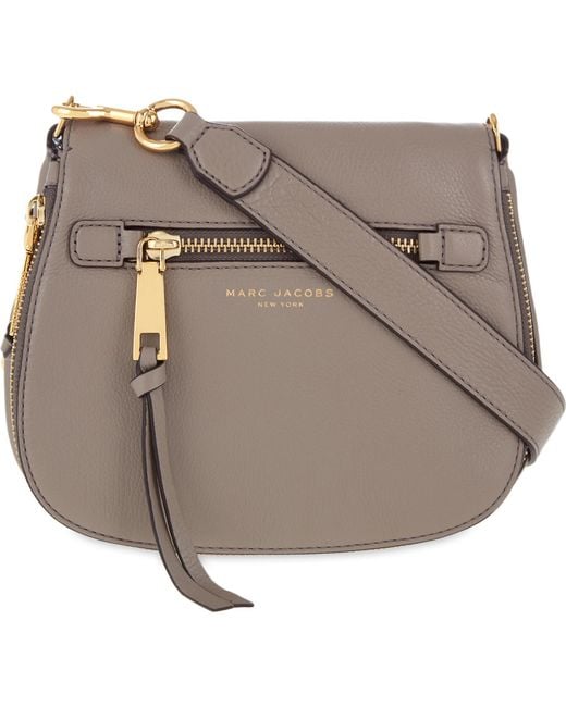 Marc Jacobs Gray Mink Recruit Grained Leather Saddle Bag
