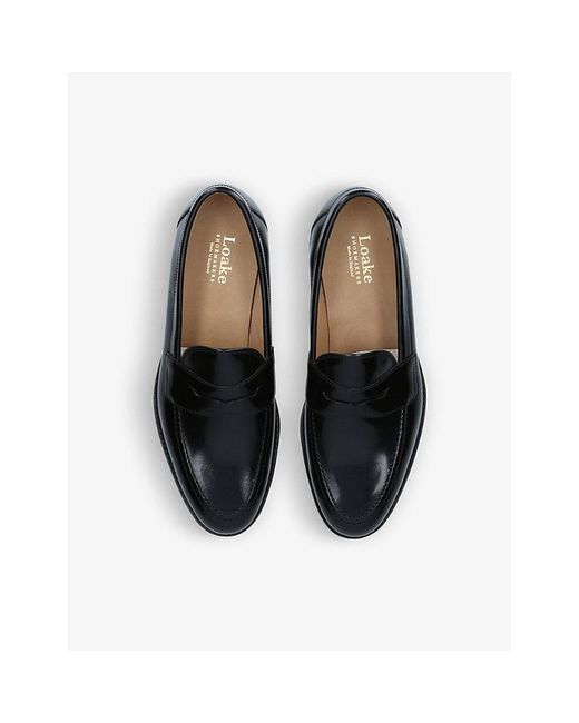 Loake Black Imperial Strap Leather Loafers for men