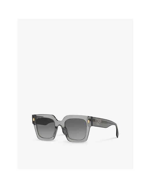 Fendi Gray Fe40101i Roma Square-frame Acetate Sunglasses