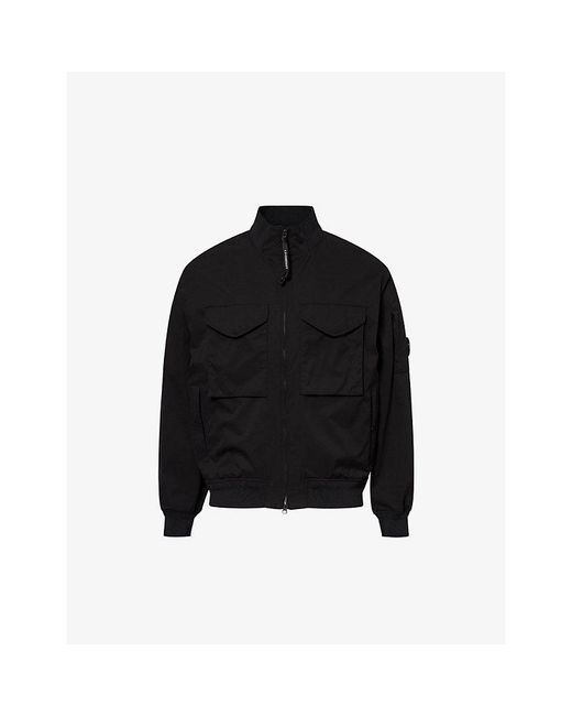 C P Company Black Pro-Tek Lens High-Neck Woven Jacket for men