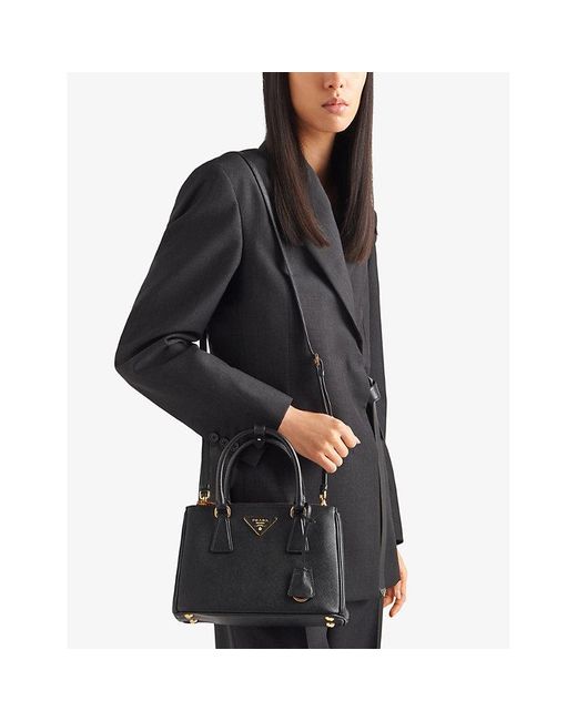 Prada Black Galleria Small Saffiano-Leather Tote Bag
