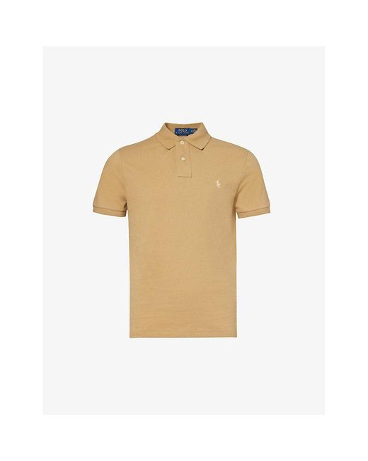 Polo Ralph Lauren Natural Logo-embroidered Slim-fit Cotton Polo Shirt Xx for men