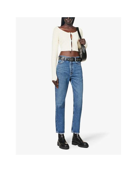 Agolde Blue 90S Pinch Waist Straight-Leg Denim Jeans