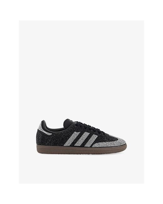 adidas gazelle silver green womens adidas Originals Black & White Sambae Sneakers main image 1