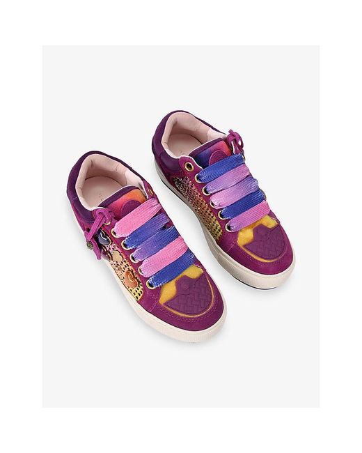 Kurt Geiger Purple Southbank Tag Suede Trainers