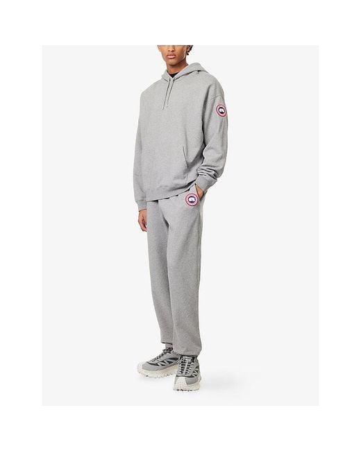 Canada Goose Gray Rove Wide-Leg Cotton-Jersey Jogging Bottoms for men