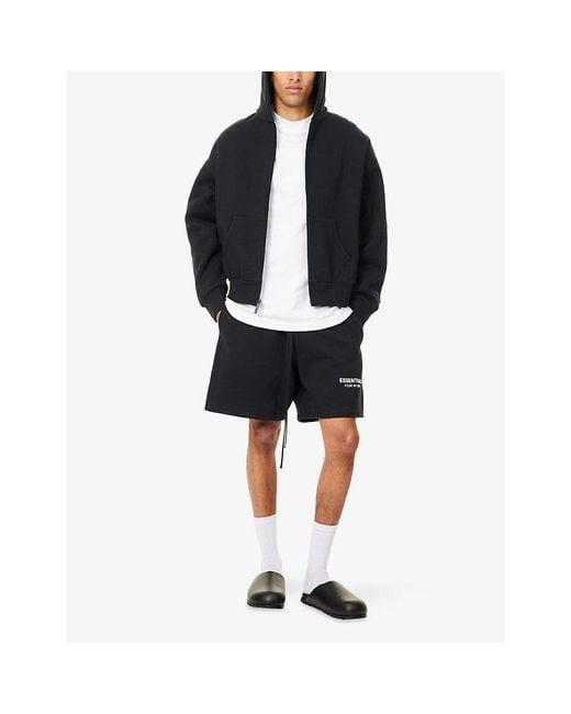 Fear Of God Black Always On Zip-Up Cotton-Blend Hoody for men