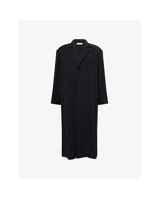 Fear Of God Black Unlined Longline Woven Overcoat for men