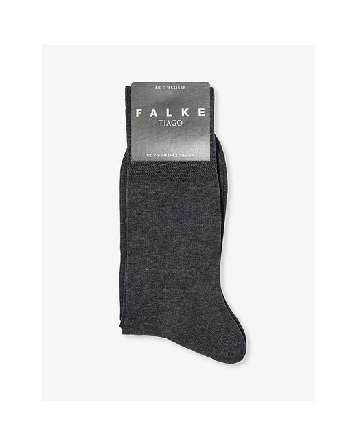 Falke Gray Tiago Stretch Cotton-Blend Socks for men