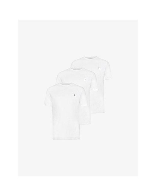AllSaints White Brace Tonic Pack Of Three Cotton-Jersey T-Shirts for men