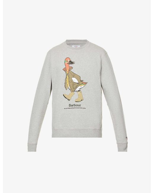 Barbour X Noah Graphicprint Cottonjersey Sweatshirt in White for Men