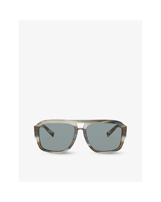 Dolce & Gabbana Gray Dg4403 Pilot-frame Tortoiseshell Acetate Sunglasses