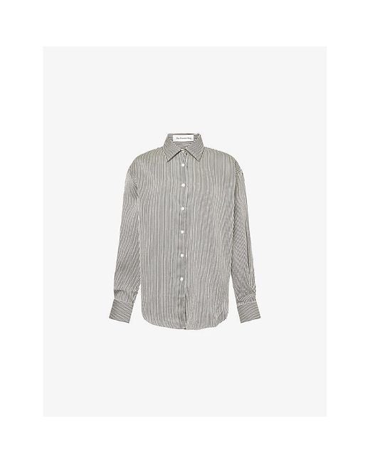 Frankie Shop Gray Lui Striped Woven Shirt