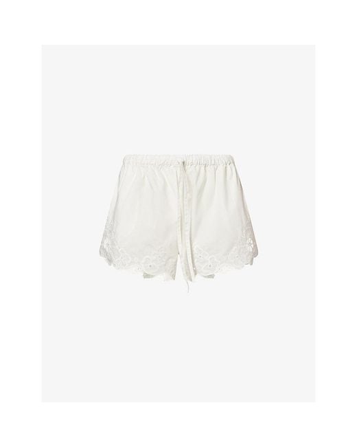Sir White Klara Drawstring Cotton Mini Shorts