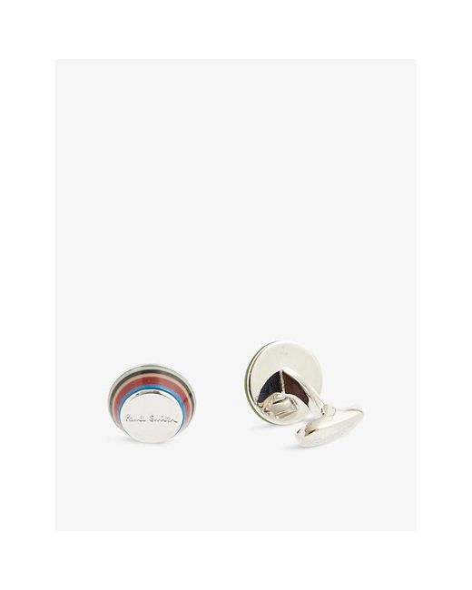 Paul Smith Logo-engraved Zinc-plated Copper Cufflinks in White for Men |  Lyst