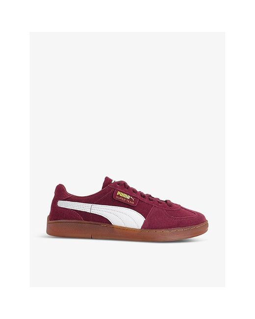 PUMA Red Super Team Og Brand-tab Low-top Suede Trainers for men