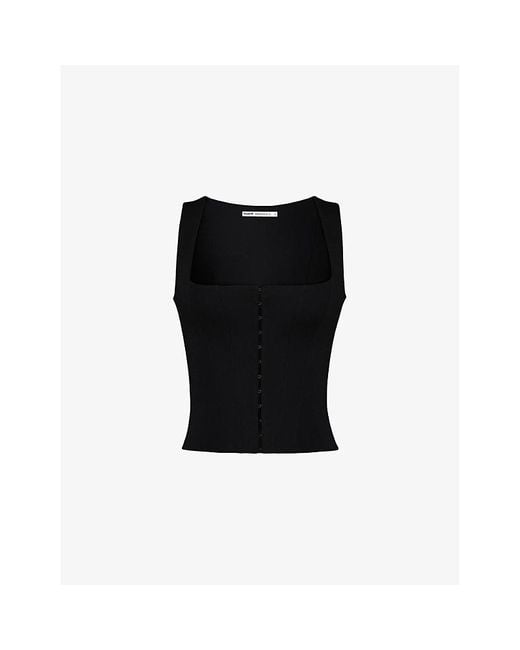 House Of Cb Black The Balconette Woven Corset Top Xs (A-C Cup)