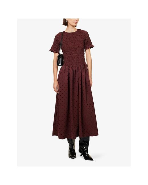 Amy Lynn Red Beatrix Short-Sleeves Woven Maxi Dress
