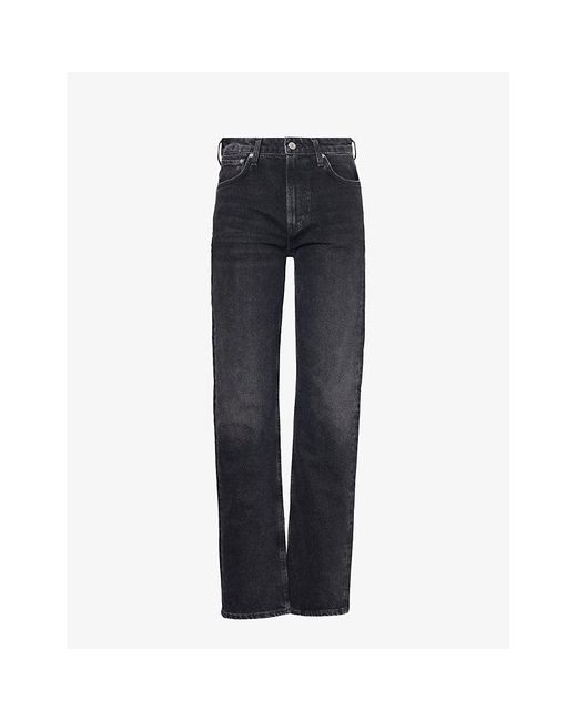 Citizens of Humanity Blue Stormy (dk Black Clean) Zurie Straight-leg Mid-rise Denim-blend Jeans