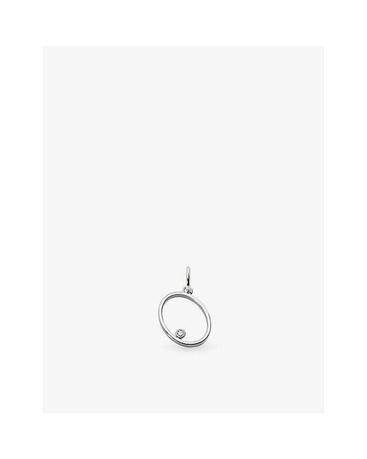 Monica Vinader White Solitaire Diamond Initial O Sterling- And 0.035Ct Lab-Grown Diamond Pendant