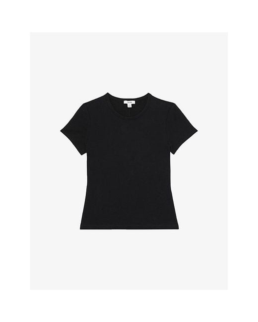 Reiss Black Jolie Slim-Fit Cotton-Jersey T-Shirt