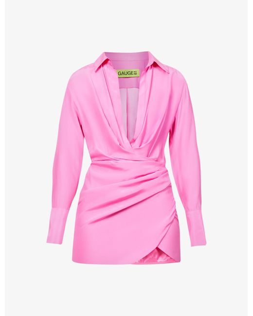 GAUGE81 Medellin Pink Satin Strappy Mini Dress - We Select Dresses