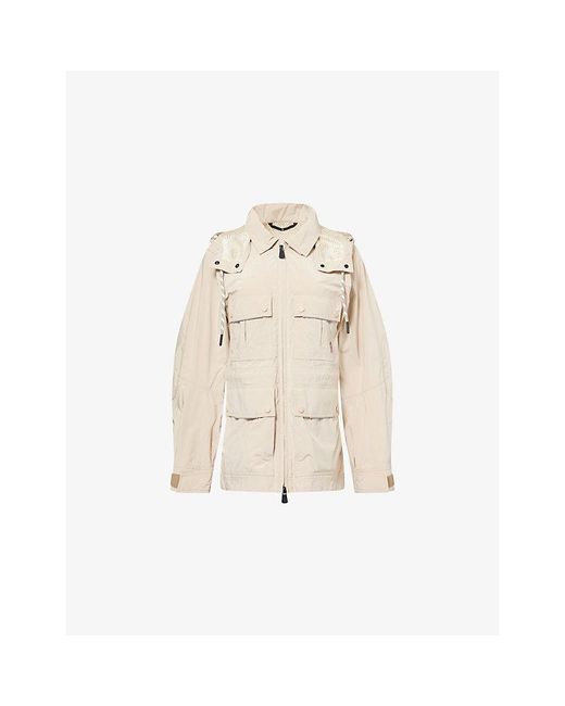 Moncler Natural Lerozel Hooded Woven Field Jacket