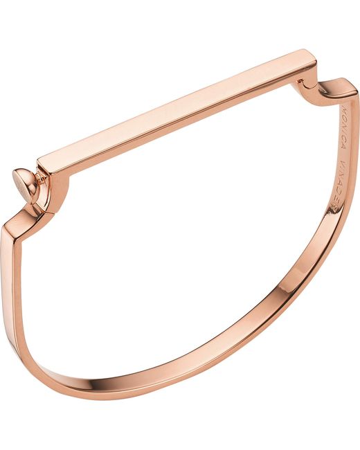 Lyst Monica Vinader Signature 18ct Rose Goldplated Bangle in Pink