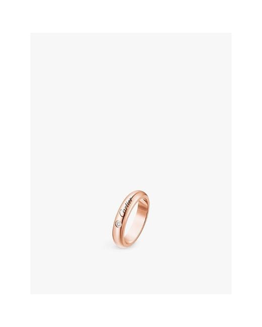 Cartier White C De 18Ct Rose- And 0.03Ct Brilliant-Cut Diamond Ring