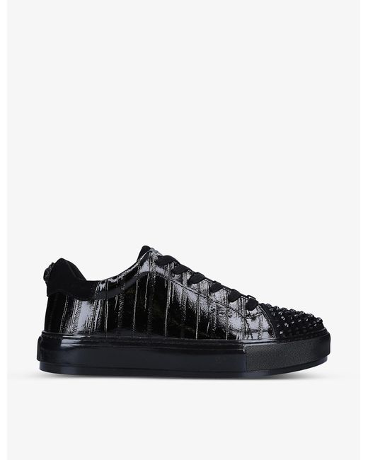 Kurt Geiger Laney Stud-embellished Patent-leather Low-top Trainers in ...