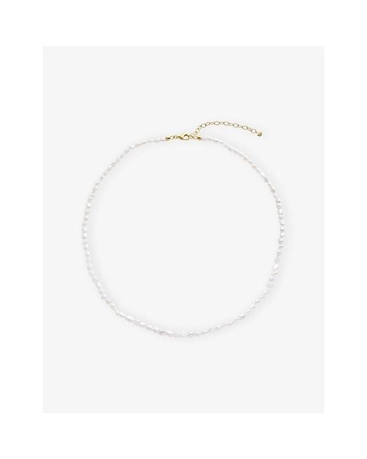 Monica Vinader White Capri 18Ct Vermeil And Keshi Pearl Necklace