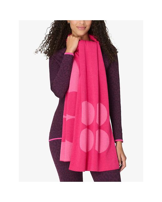 Sweaty Betty Pink Logo-Print Wool-Blend Scarf