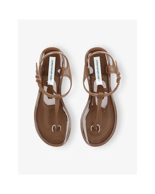Christopher Esber Natural Billi T-Bar Pvc Flat Sandals