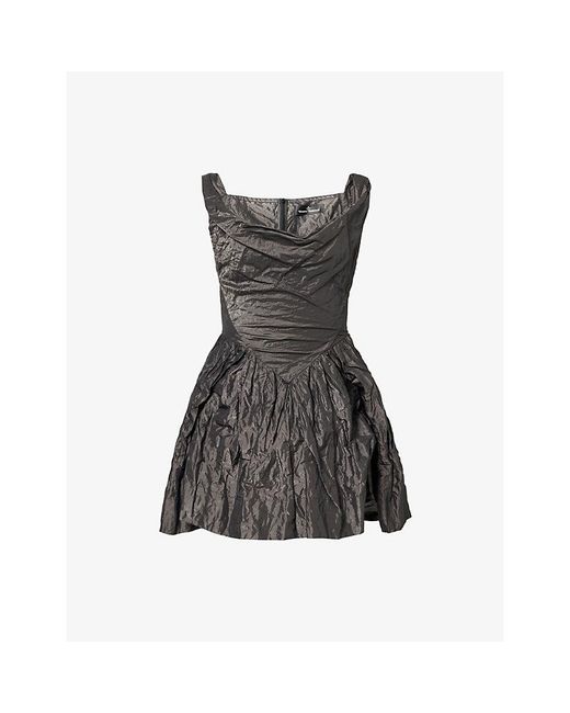 Vivienne Westwood Black Sunday Corset Woven Mini Dress