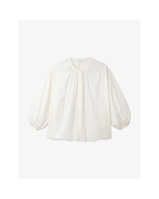 The White Company White Voile Boho Cotton Blouse